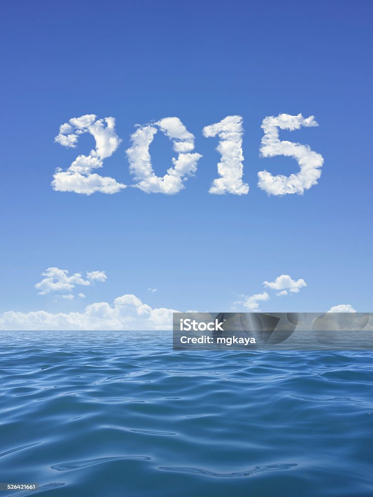New Year 2015 And Sea Sea landscape with clouds in the shape of "2015". 2015 Stock Photo