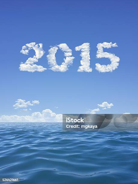 New Year 2015 And Sea Stock Photo - Download Image Now - 2015, Backgrounds, Blue