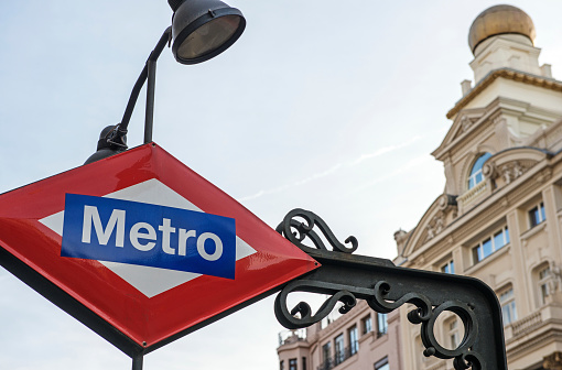Madrid Metro sign, underground - subway sign