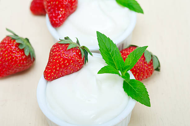 istock organic Greek yogurt and strawberry 526427511