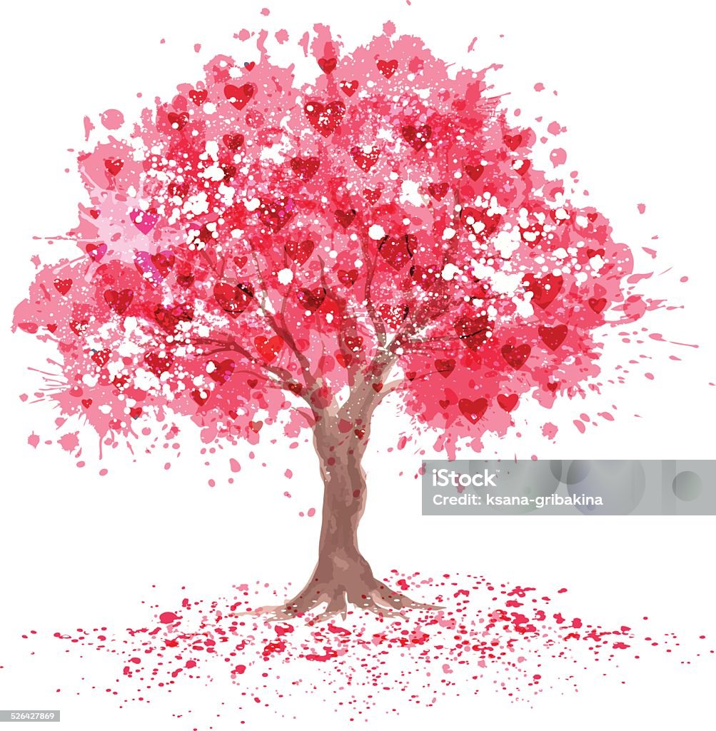 Cherry blossom Baum in Abstraktion Stil. - Lizenzfrei Baum Vektorgrafik