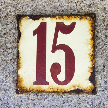 enameled and weathered housse number fifteen