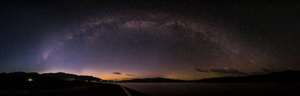 istock On the Dam  look milky way on the Black sky 526441067