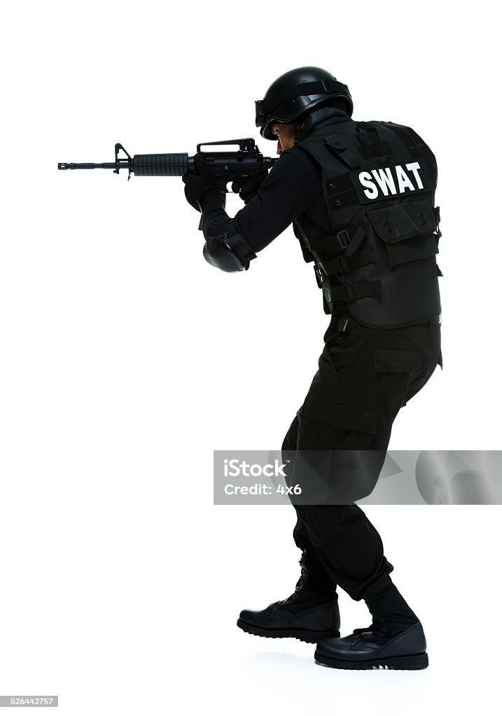 Police aiming with rifle Police aiming with riflehttp://www.twodozendesign.info/i/1.png 30-39 Years Stock Photo