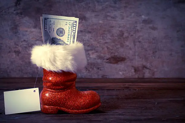 Photo of Santa boot with money