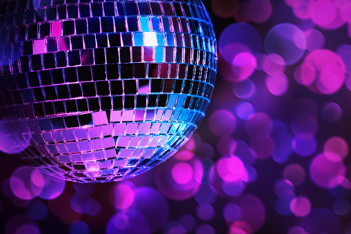 disco ball on blurred background