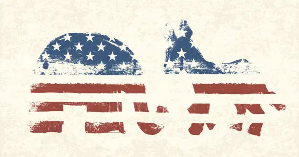 Vector illustration of Democratic and Republican Political Symbols