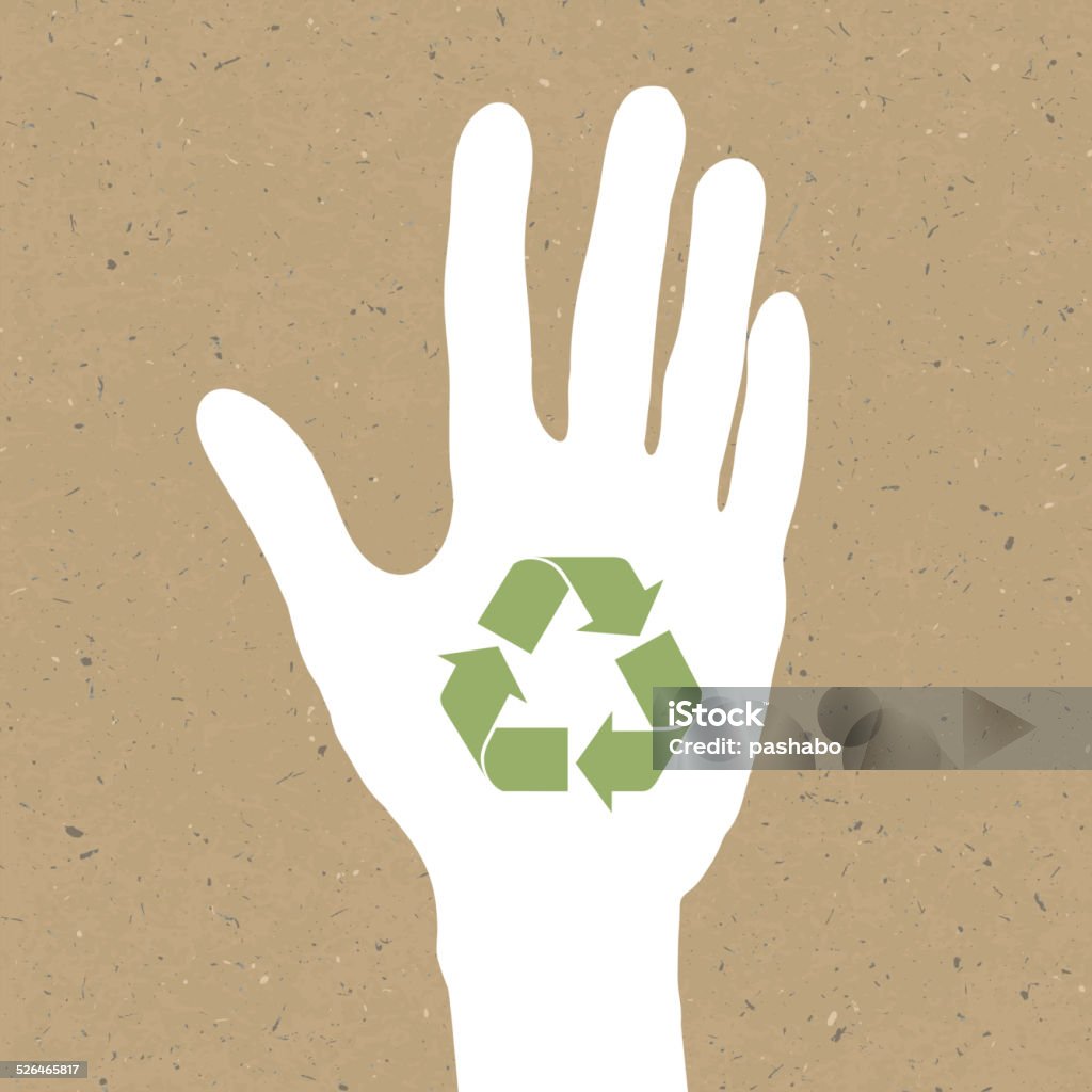 Asl Reuse Reuse Sign On Hand Silhouette On Recycled Paper Vector Eps10 Stock ...