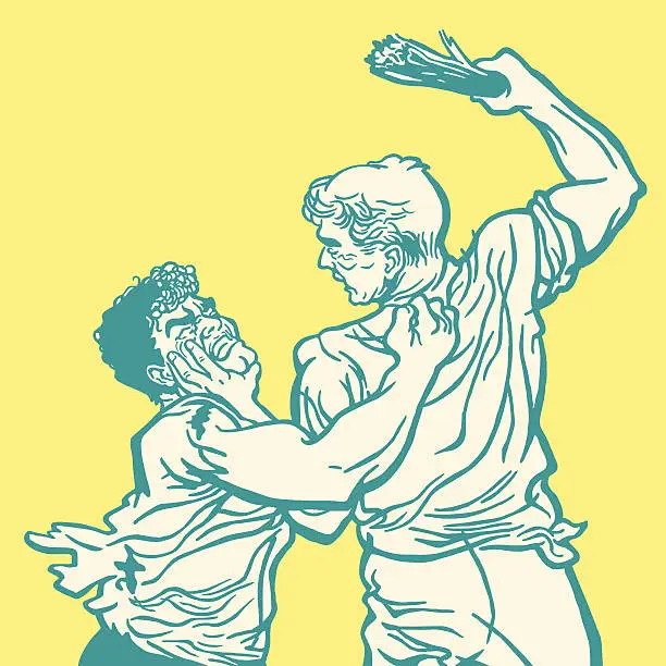 Vector illustration of Two Men Fighting