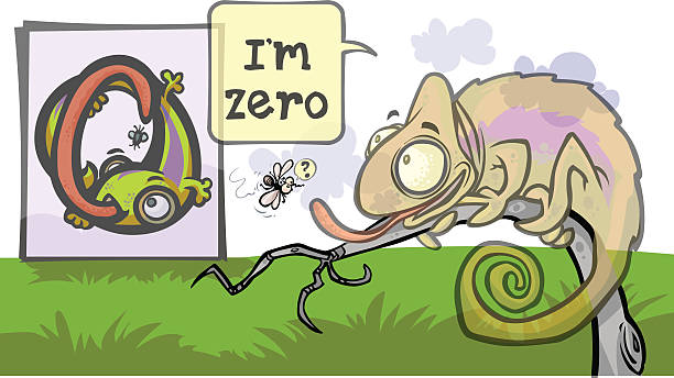 Abbildung von Cartoon-Tier Zero Ziffern. – Vektorgrafik