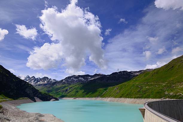 istock Snow-capped mountains and reservoir in Sion 526468103