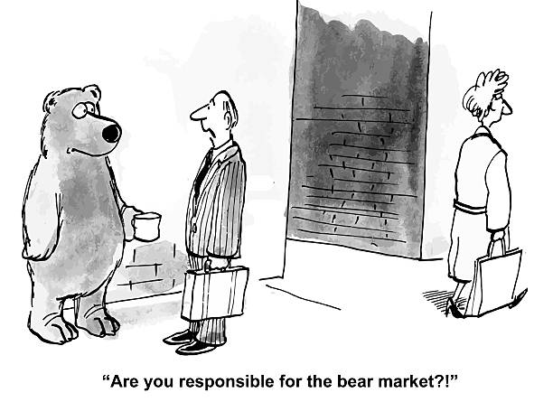 ilustrações de stock, clip art, desenhos animados e ícones de mercado de urso - wall street cartoon trader men