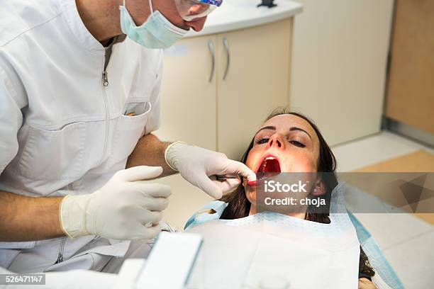 Cute Young Women At The Dentist Stock Photo - Download Image Now - Adult, Dental Equipment, Dental Health