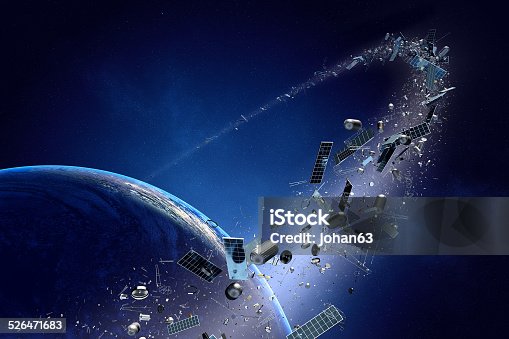 istock Space junk (pollution) orbiting earth 526471683