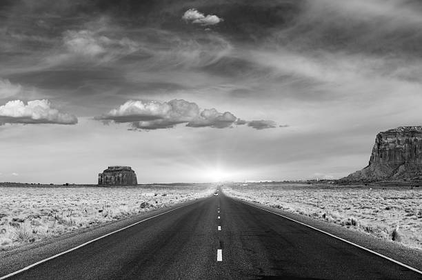 istock Road to Monument Valley.Black And White. 526490333
