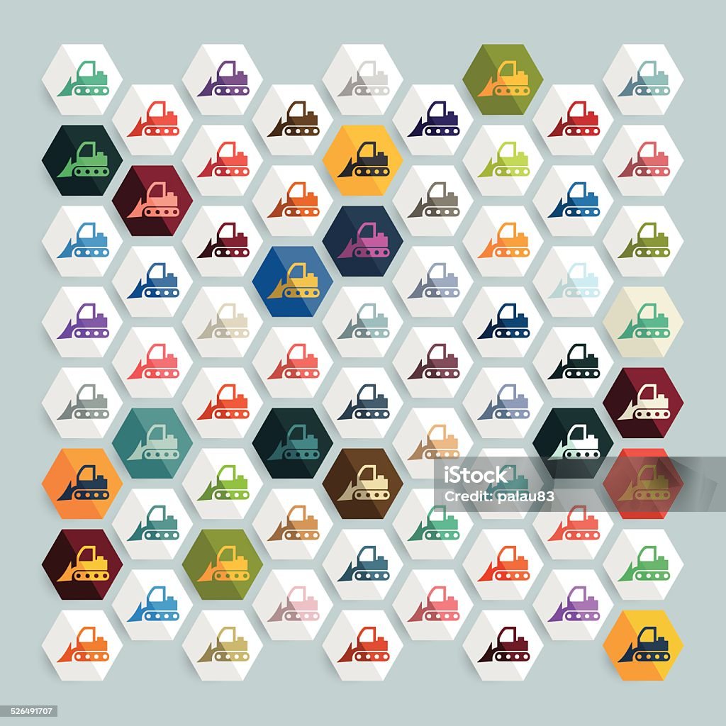Bulldozer Abstract Flat Design Bulldozer Stock Illustration - Download Image Now ...