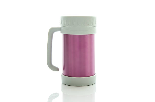 istock Heat protection-pink thermos for coffee mug, isolated 526493825