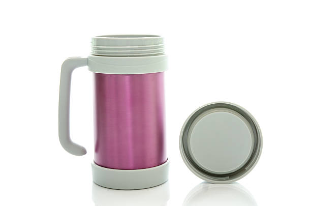 istock Heat protection-pink thermos for coffee mug, isolated 526493853