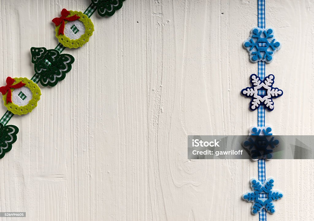 Christmas decoration on white painted rustic boards with copyspace Christmas decoration on a background of white painted rustic boards with copyspace Christmas Stock Photo