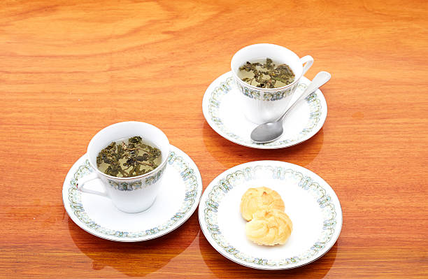 istock Delicious morning tea with a delicious dessert. 526495127