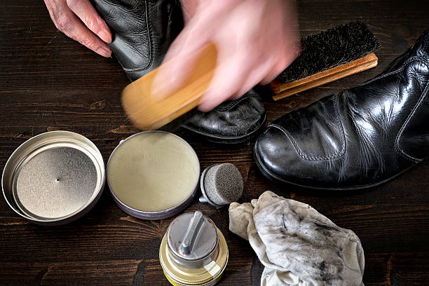 Shoe polish stock photo