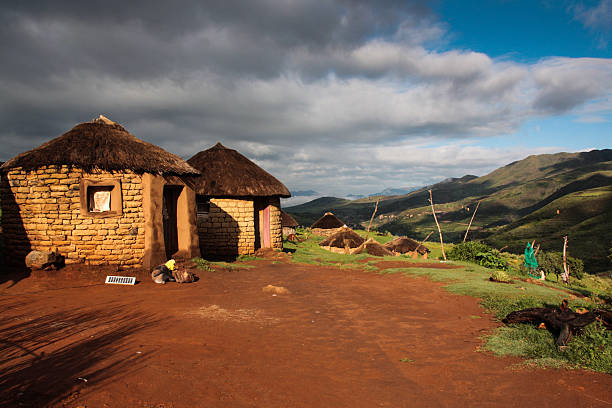 lesotho village - lesotho stock-fotos und bilder