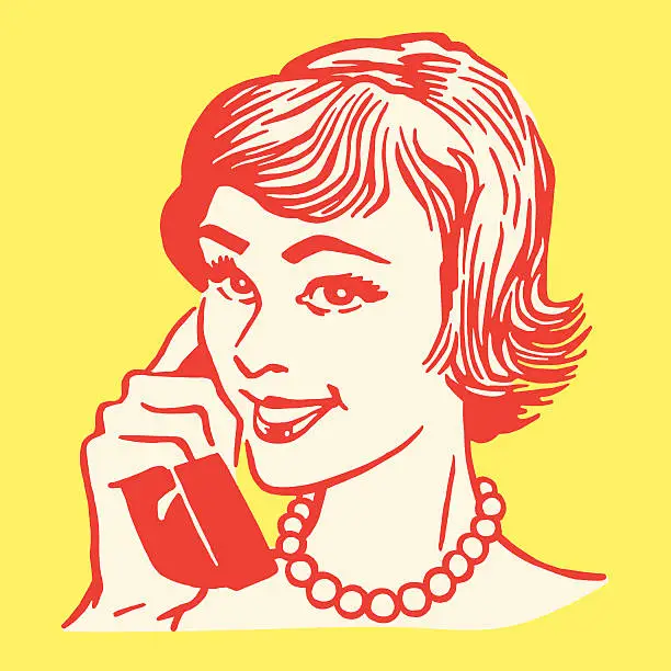 Vector illustration of Woman on the Telephone