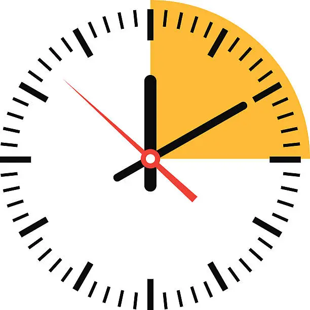Vector illustration of Clock showing time - VECTOR