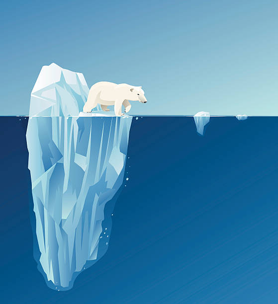 Polar bear Polar bear with background. iceberg ice formation stock illustrations
