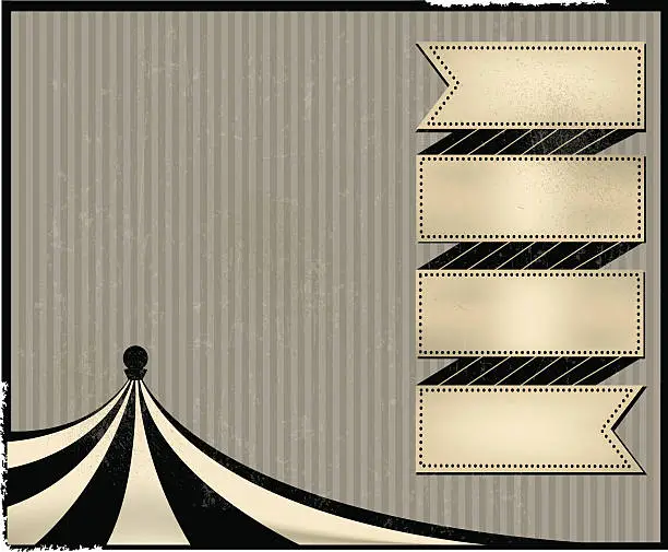 Vector illustration of Circus Tent Background with Copy Banner - Retro