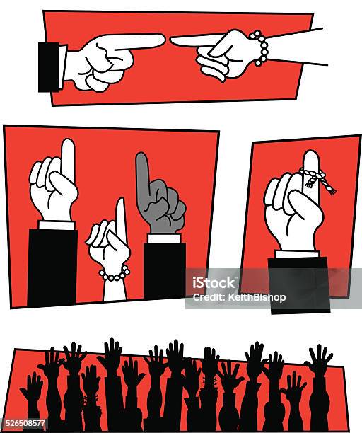 Pointing Finger Raising Hand Question Answer Stock Illustration - Download Image Now - Guilt, Arguing, Blame