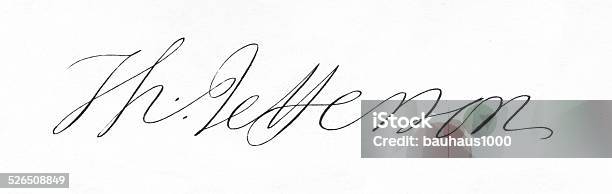 Thomas Jefferson Signature Stock Illustration - Download Image Now - Thomas Jefferson, Signature, 18th Century