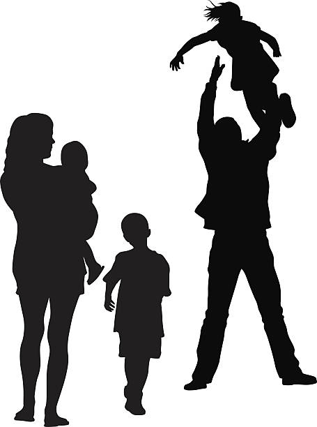 myturn - silhouette mother baby computer graphic stock illustrations