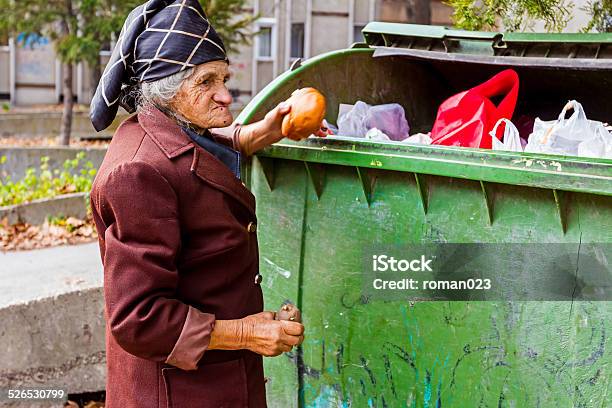 Woman In Poverty Stock Photo - Download Image Now - Garbage, Poverty, Senior Adult