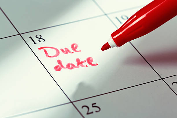 istock Due date says appointment marked on calendar. Baby coming? 526531227