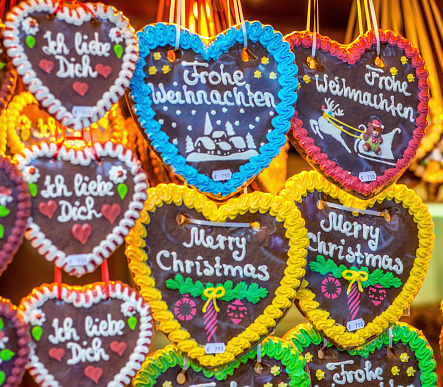 Merry Christmas Gingerbread Hearts