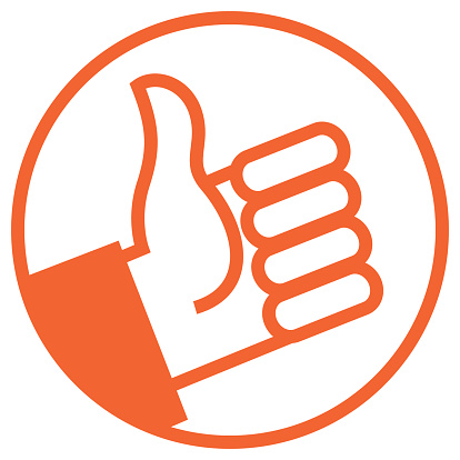 orange thumbs up icon