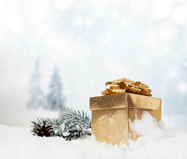 istock Christmas background with snowy fir trees 526533575