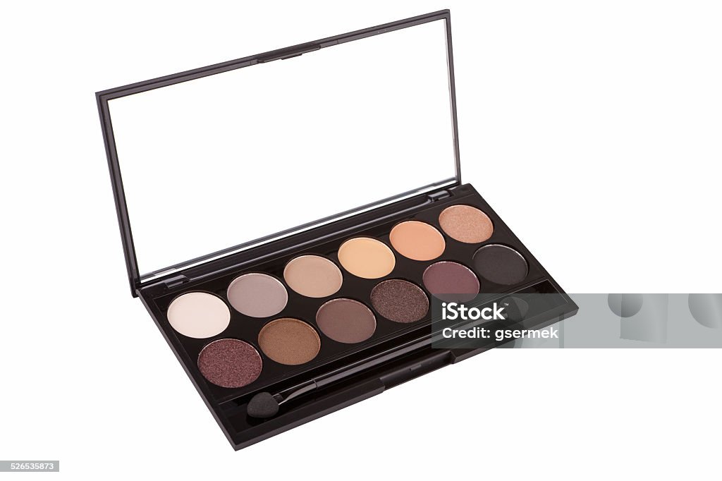 Eyeshadow palette Colorful eyeshadow palette, isolated on white Artist's Palette Stock Photo