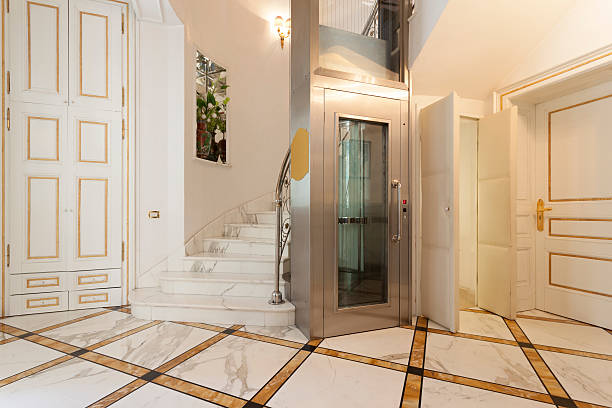 Elevator in luxury villa stock photo