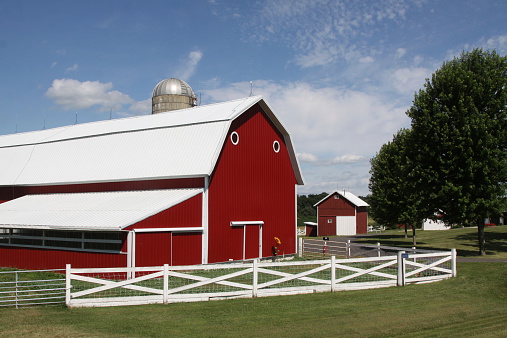One very bright red barn in Wisconsin
