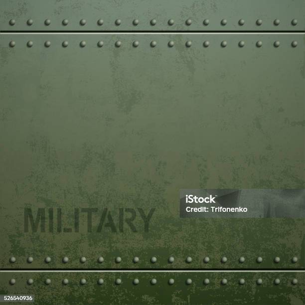 Old Military Armor Texture With Rivets Metal Background Stock Illustration - Download Image Now