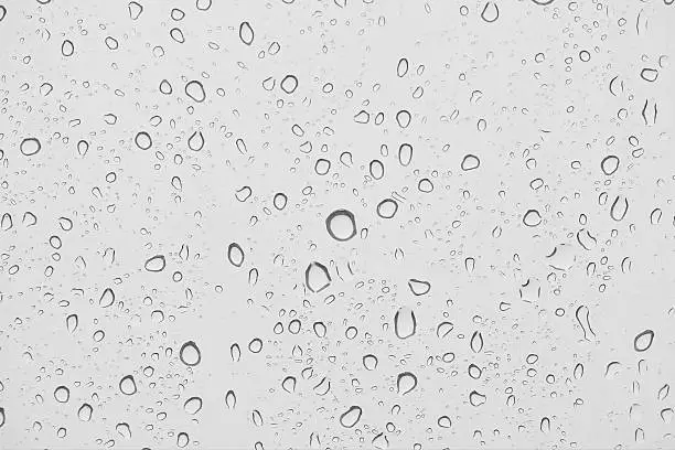 water drops on windows in raining day, black and white mode.