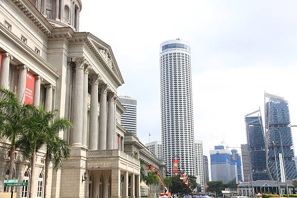 istock Modern Skyline with Heritage Building in Singapore 526544048