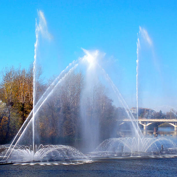 Fountain on the river in Vinnytsia. This image was taken with a mobile phone. vinnytsia stock pictures, royalty-free photos & images