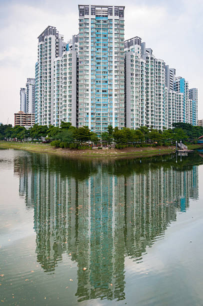 istock typical Singapore highrise public housing estate beside river. 526548706