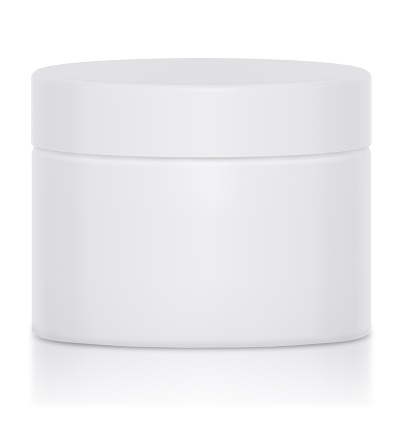 Cosmetic cream jar, luxury packaging template on white background
