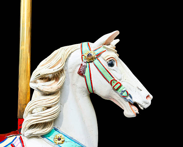 istock Head of a classic carousel horse.  clipping path 526549800