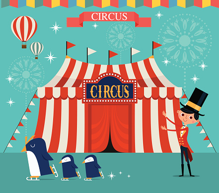 A circus performance with cute animals