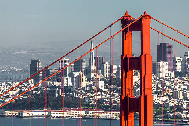 San Francisco with the Golden Gate bridge stock photo